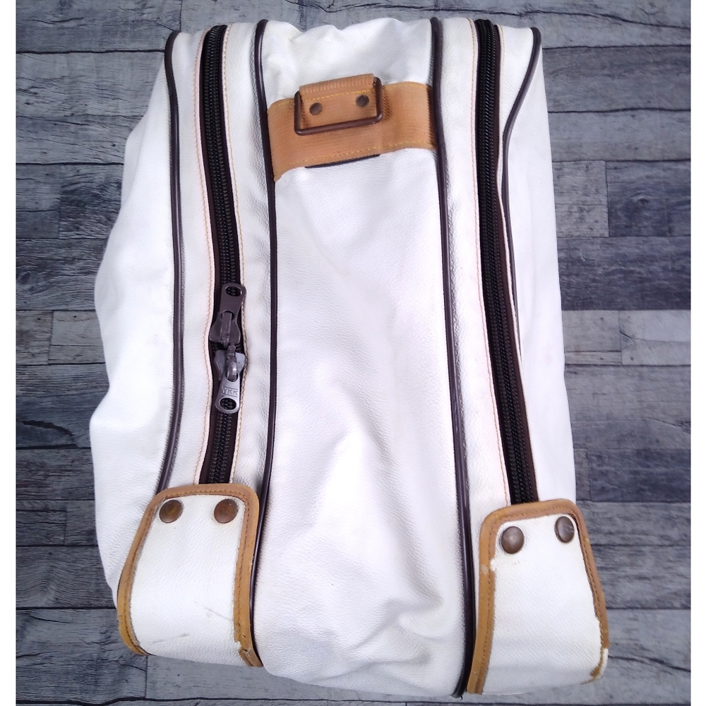 Vintage 1990's Hunting World Full Size Leather Travel Bag Suitcase - Picture 7 of 16